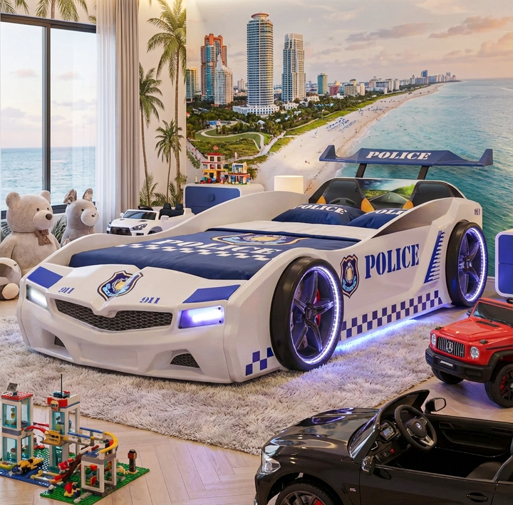 Thunder Police Car Bed