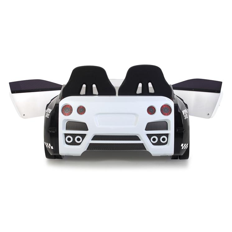 Black and white GTR Police Car Bed designed as a police car bed for kids