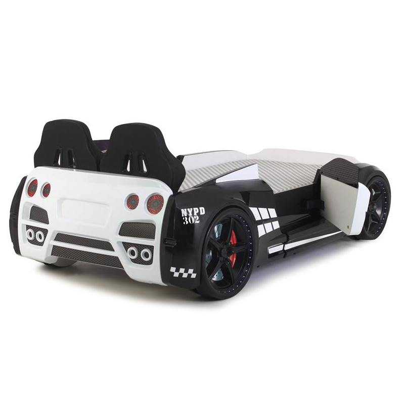GTR Police Car Bed featuring a car-shaped bed frame for kids’ police car bedroom decor