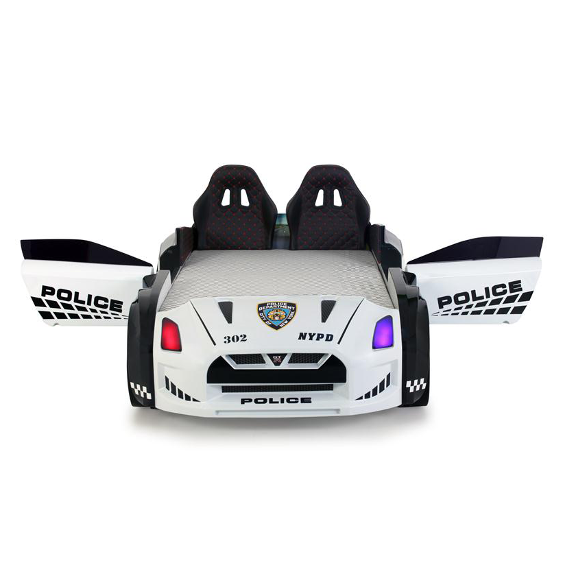 GTR Police Car Bed for kids featuring a police car bed design and police car theme
