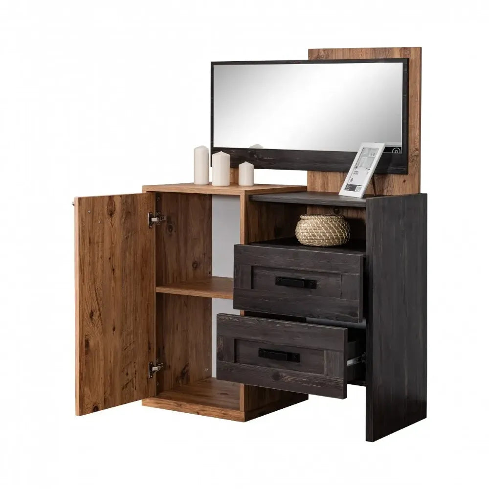 Antique Dresser vanity table with mirror storage shelves and drawers for Lynda Kids