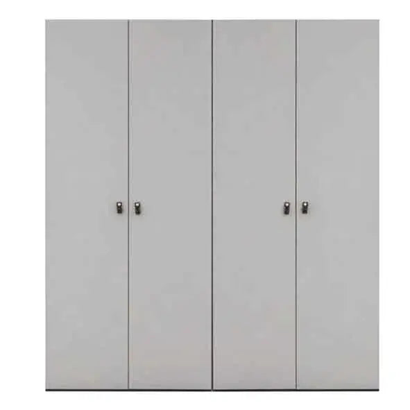 Aura Armoire by Lynda Kids in grey with four doors and dark handles