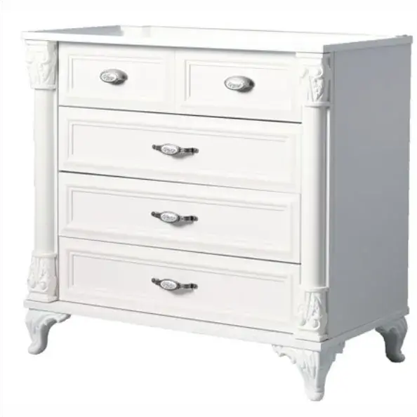 Helen Dresser by Lynda Kids featuring white wood with ornate handles and legs