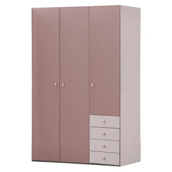 Rose Armoire by Lynda Kids featuring three doors and four side drawers for stylish storage