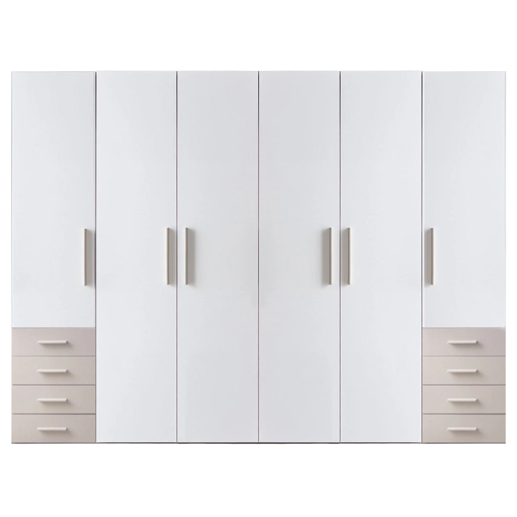 White Torino Armoire with multiple doors and drawers, ideal for Lynda Kids bedroom storage