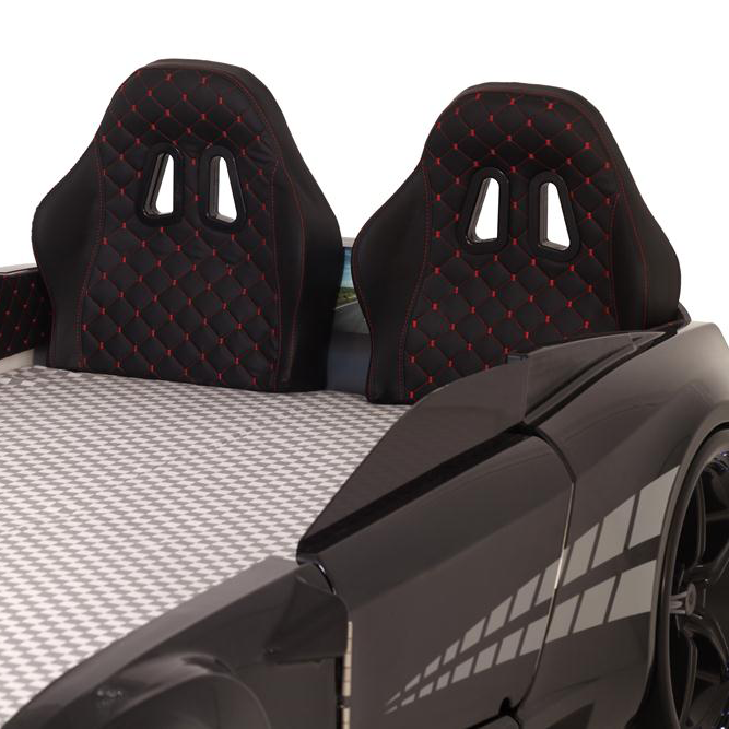 GTR Racer Bed with car-themed design and racing seat headrests for GTR car bed style