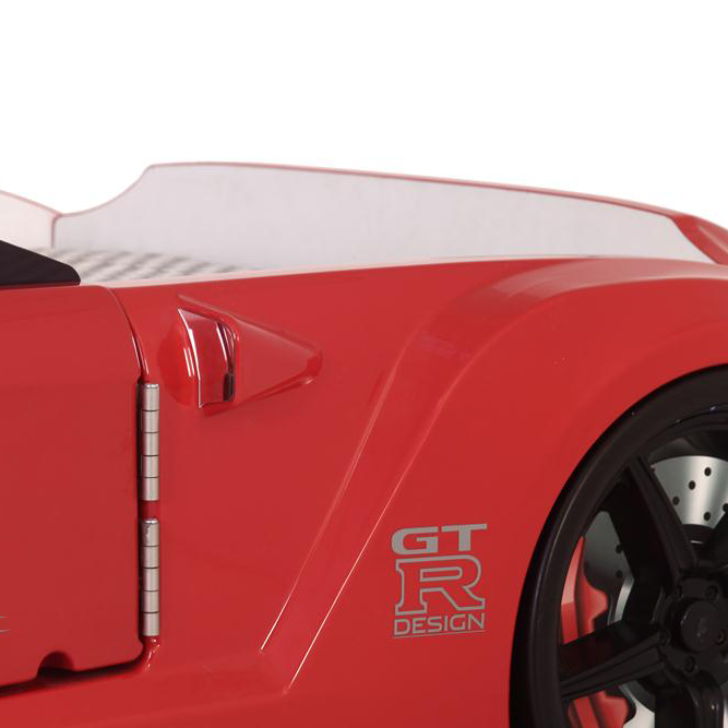 Red GTR car bed frame with GT-R Design emblem, perfect for GTR Racer Bed enthusiasts