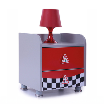 Redline GT Racer Nightstand with red and gray racing theme for Lynda Kids
