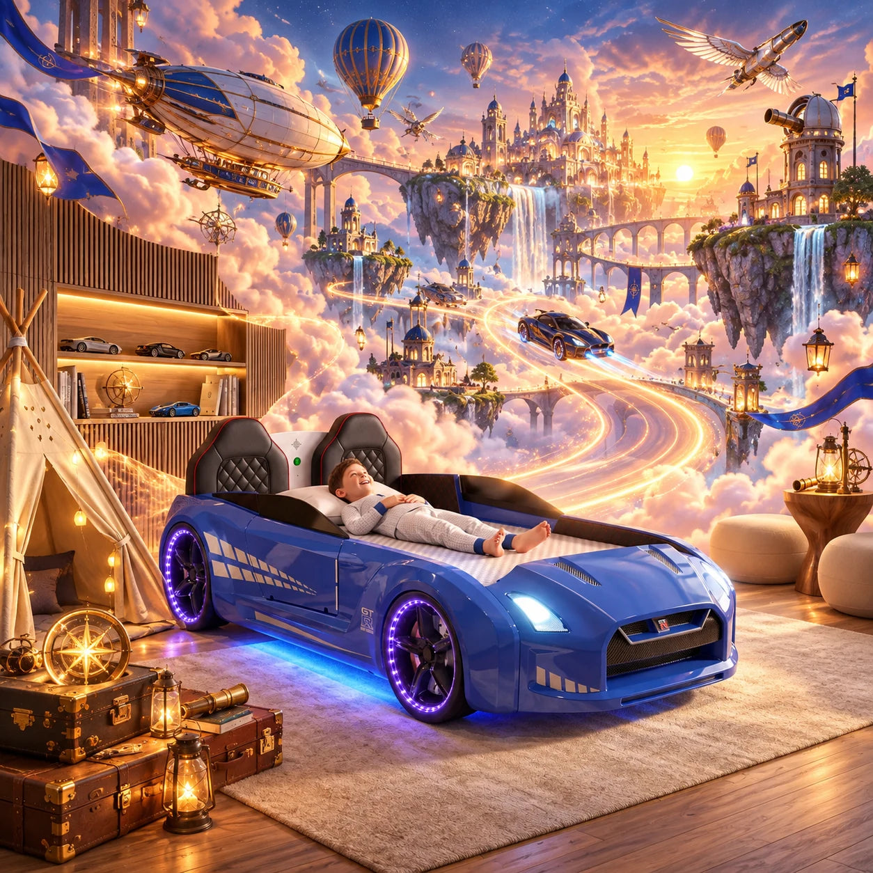 AI Genius Bed — Magical adventures and sky city storytelling